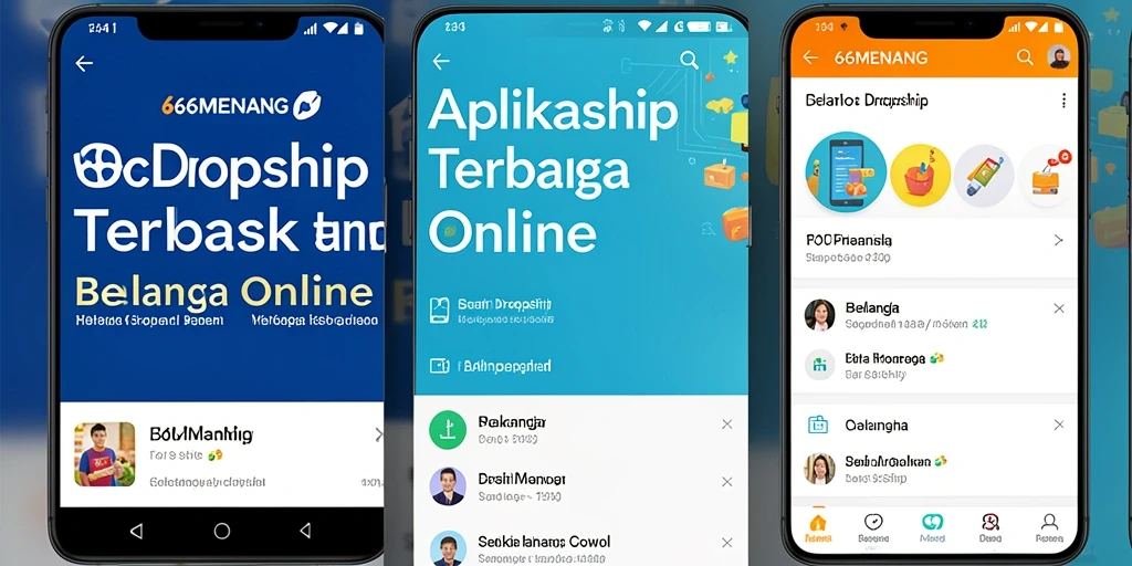 Tampilan antarmuka aplikasi 66MENANG untuk Dropship yang menarik.