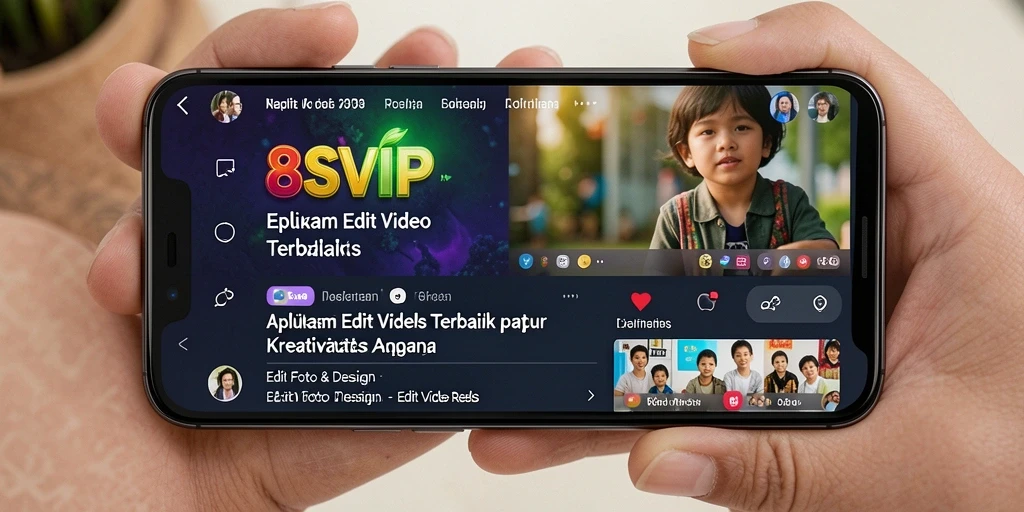 Antarmuka intuitif aplikasi 8SVIP untuk Edit Video Reels.