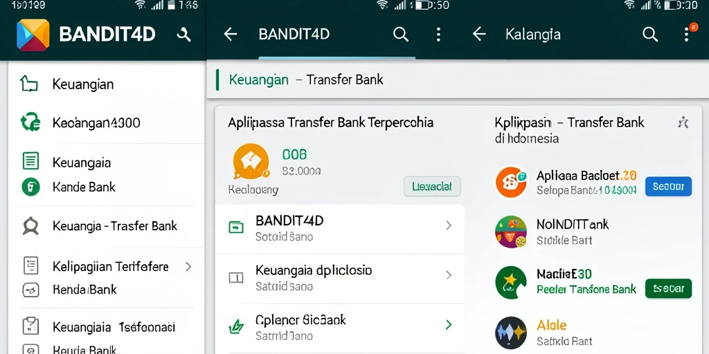Antarmuka aplikasi BANDIT4D yang mudah digunakan untuk Transfer Bank.