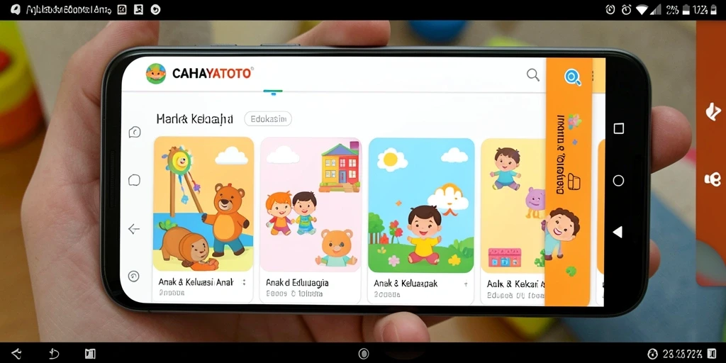 Tampilan antarmuka CAHAYATOTO yang ramah anak.