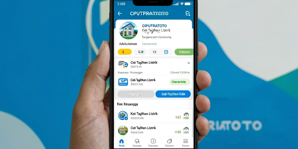 Tampilan utama aplikasi CIPUTRATOTO untuk cek tagihan listrik.