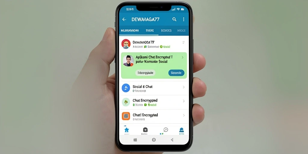 Tampilan antarmuka DEWANAGA77 dengan fitur Chat Encrypted yang elegan.