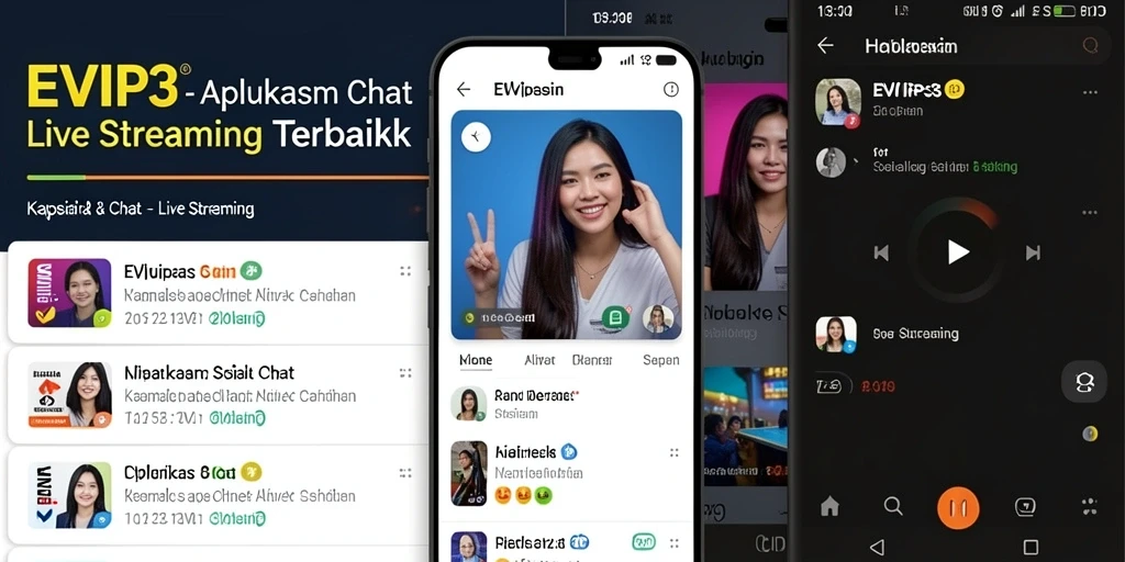 Tampilan antarmuka aplikasi Live Streaming EVIP3 yang menarik.