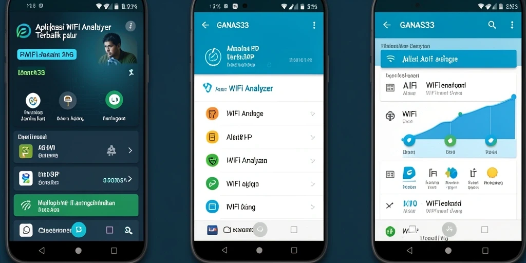 Tampilan antarmuka utama GANAS33 dengan fungsi WiFi Analyzer yang informatif.