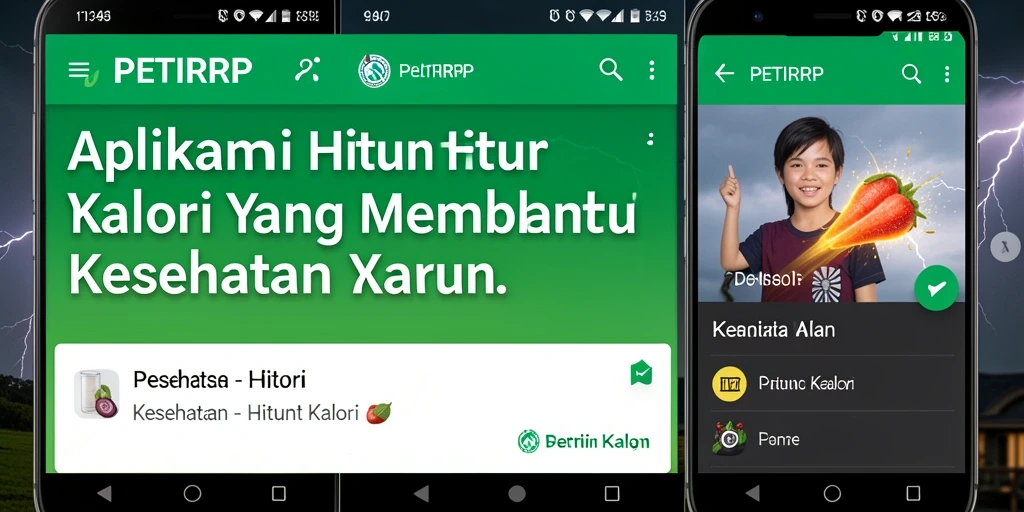 Antarmuka aplikasi PETIRRP yang sederhana dan informatif untuk menghitung kalori.