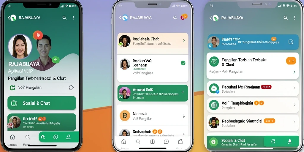 Tampilan antarmuka aplikasi VoIP Panggilan RAJABUAYA yang menarik.