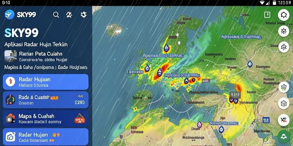 Antarmuka SKY99 yang menampilkan data Radar Hujan secara jelas.