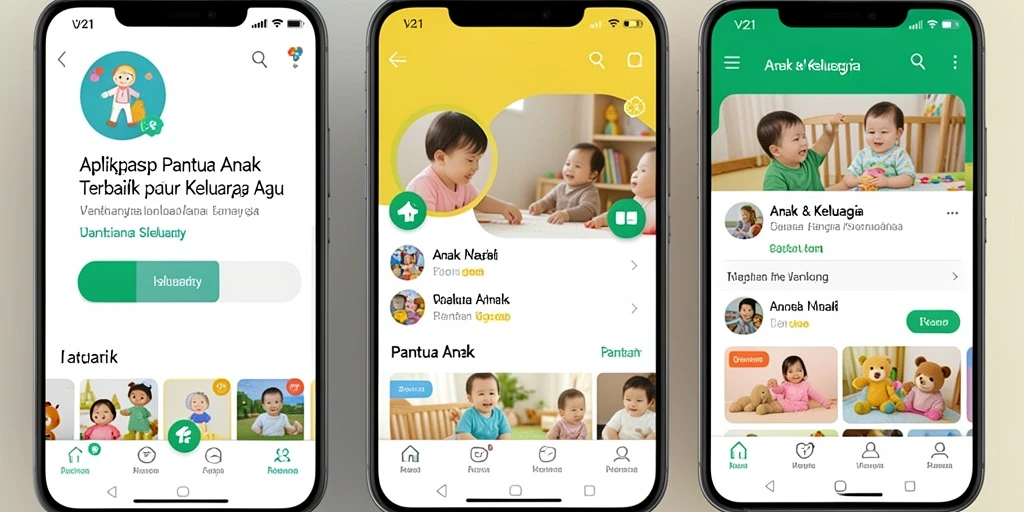 Tampilan antarmuka V21 yang informatif dan mudah digunakan untuk orang tua.